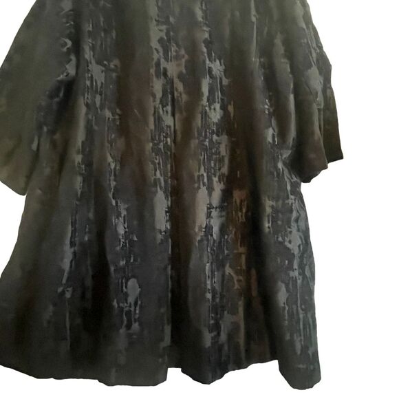 Eileen Fisher Women's Patina Jaquard Open front Coat Stretch, black, plus Sz. 1X - Picture 3 of 16